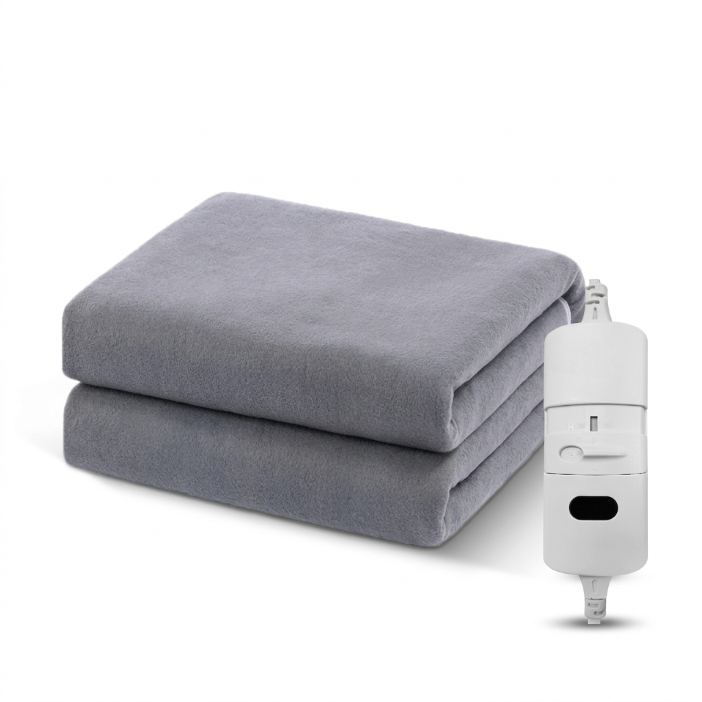 Chaléa heated blanket in grey with hand controller