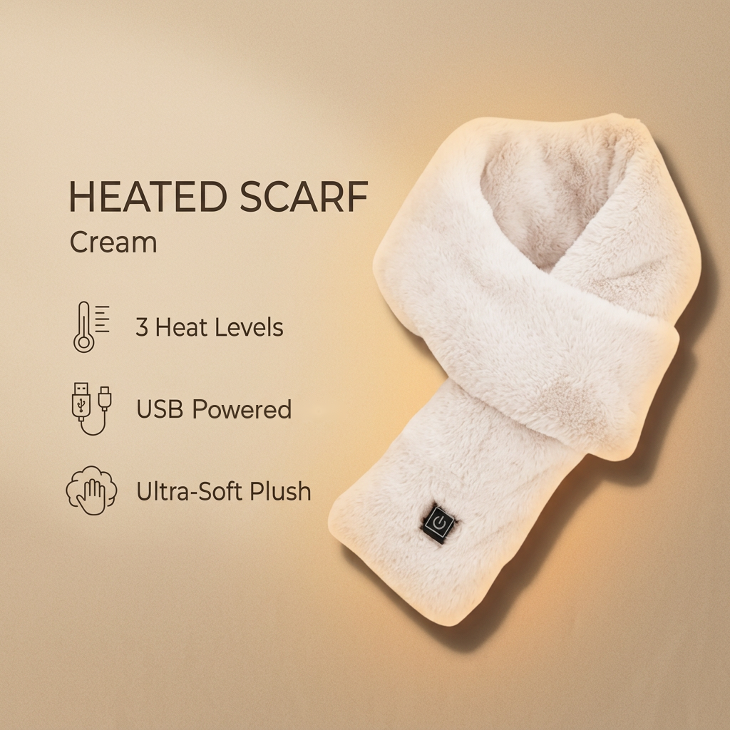 Chaléa heated scarf in Cream